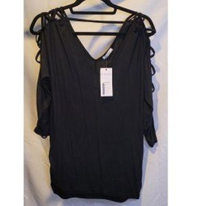 Black cold shoulder blouse